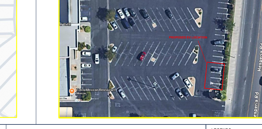 Aerial view of the proposed EV location on Hesperia Road in Victorville